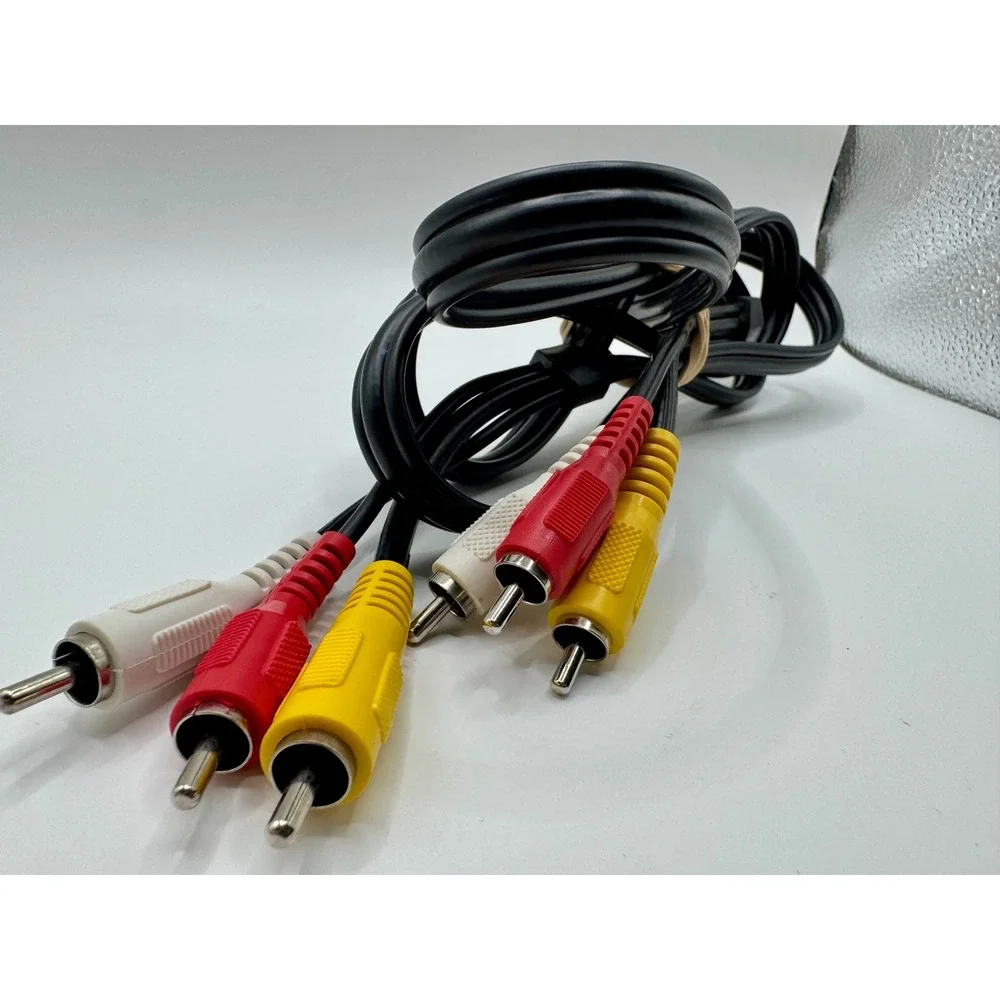RCA Composite AV Cable 6ft 3 Plug Male to Male Video Audio Red Yellow White